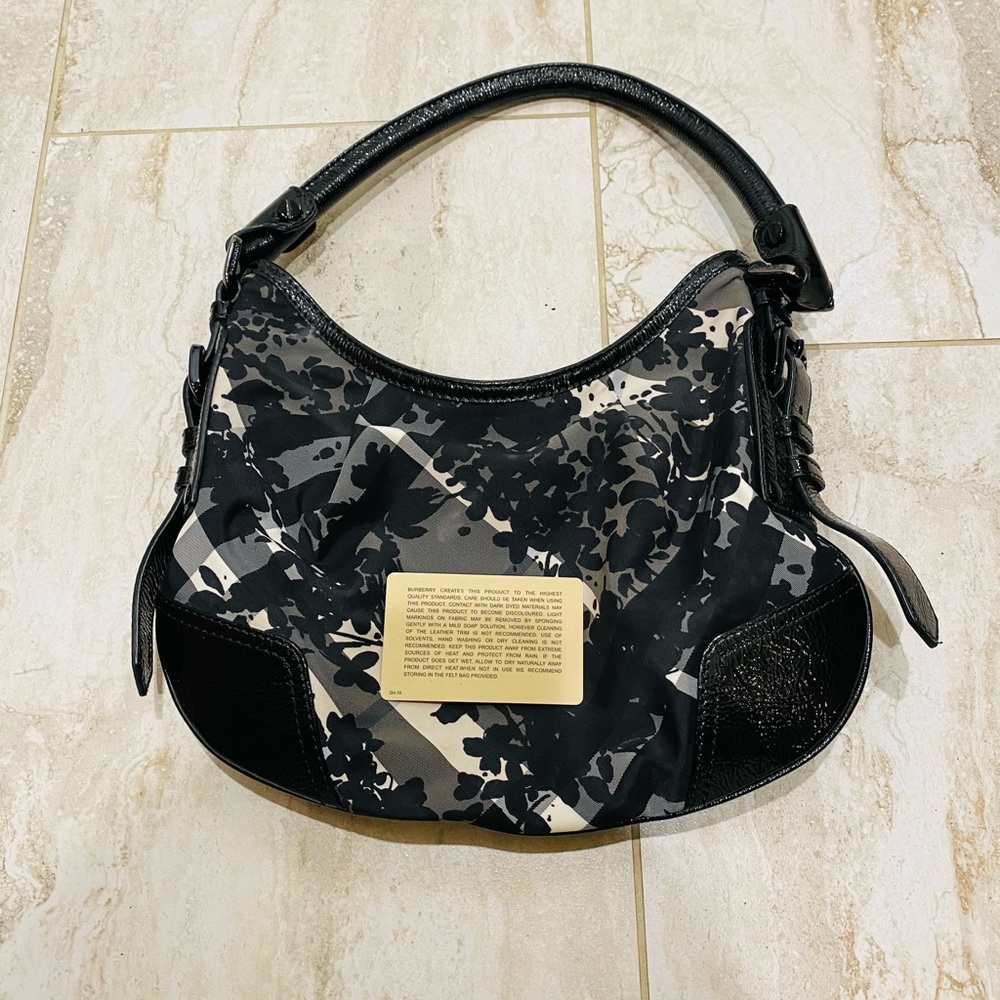 Vintage BURBERRY floral beat check foley hobo bag - Picture 6 of 16